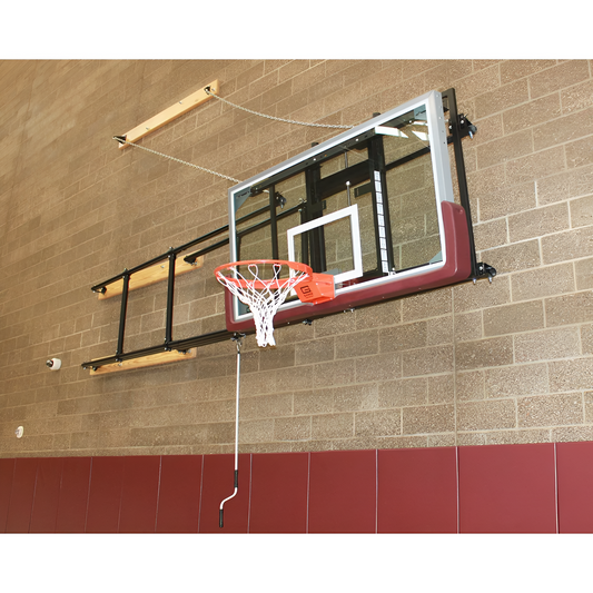 Gared 42” X 72” Side Fold Basketball Wall Mounted Package w/ Manual Height Adjuster
