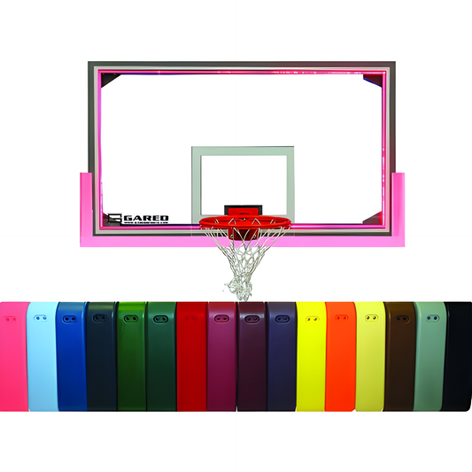 Gared basketball backboard with adjustable hoop and multiple color options for outdoor and indoor use