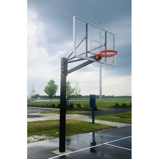 Gared Endurance 6” Square Post 4’ Extension Glass Outdoor Basketball Hoop