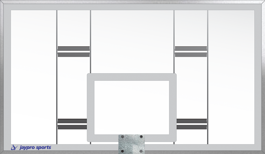 Jaypro Conversion Backboard - 42 in. Rectangular Glass Backboard - NCAA, NFHS Compliant Jaypro