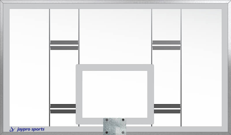 Jaypro Conversion Backboard - 42 in. Rectangular Glass Backboard - NCAA, NFHS Compliant Jaypro