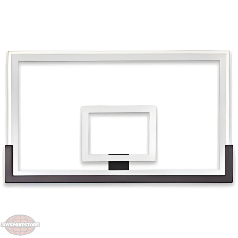 Ironclad basketball backboard with clear acrylic surface and black support frame