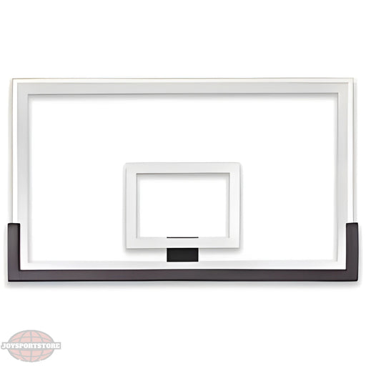 Ironclad basketball backboard with clear acrylic surface and black support frame