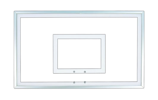 FIRST TEAM basketball hoop clear basketball backboard with white frame and mounting holes