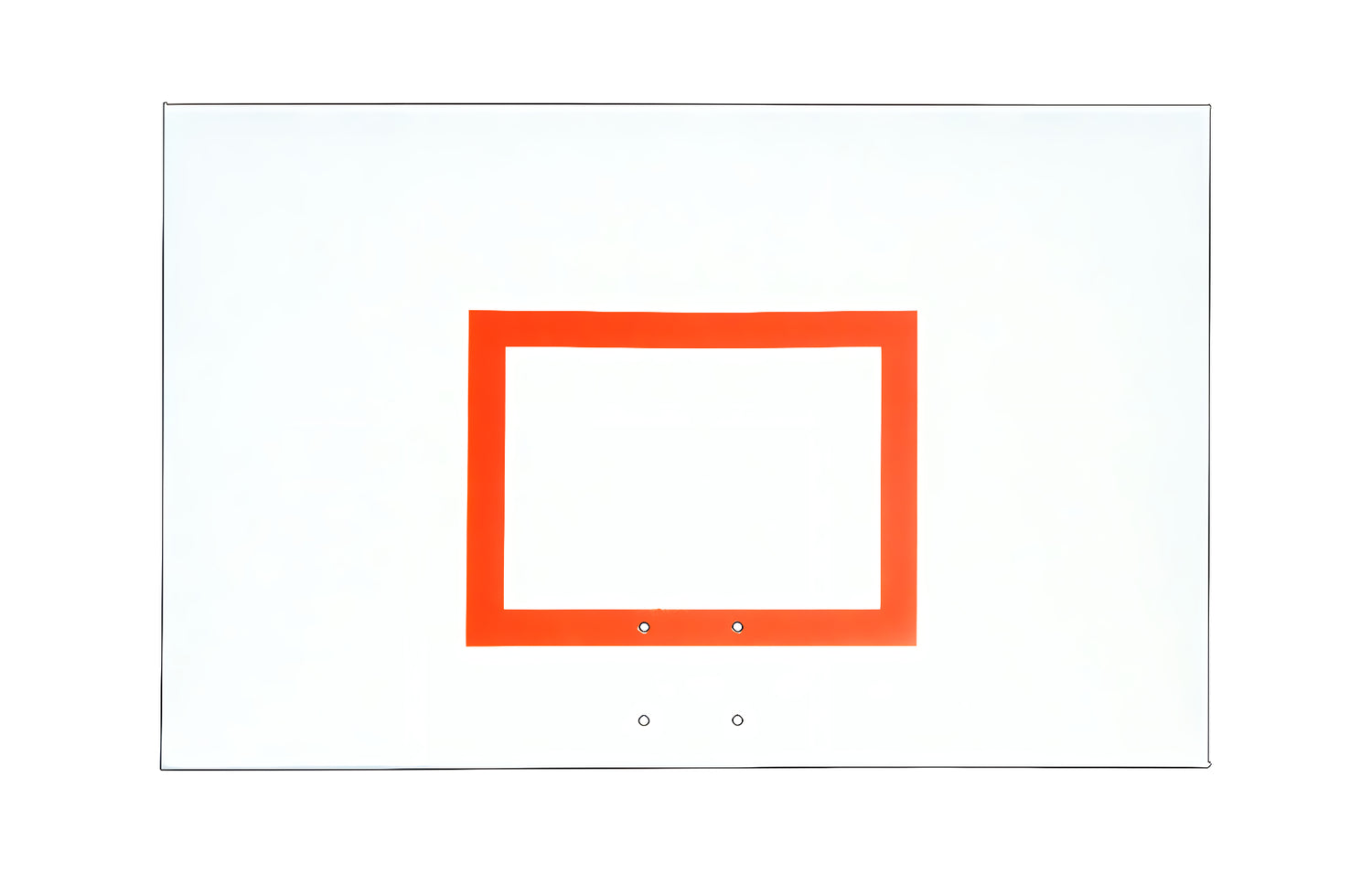 FIRST TEAM basketball backboard with clear glass and red rectangle target for basketball hoop