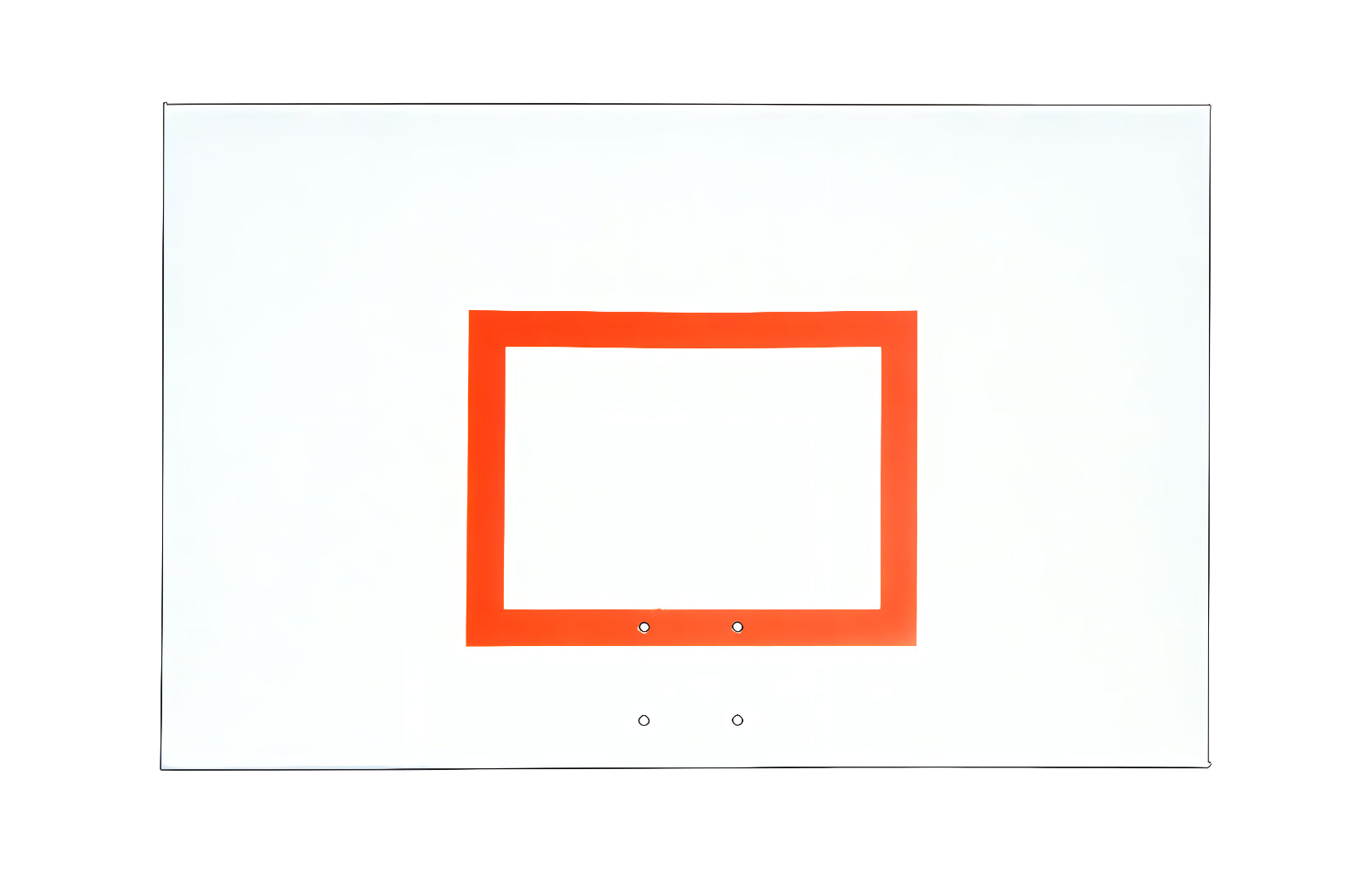 FIRST TEAM basketball backboard with clear glass and red rectangle target for basketball hoop