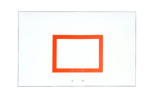 FIRST TEAM basketball backboard with clear glass and red rectangle target for basketball hoop