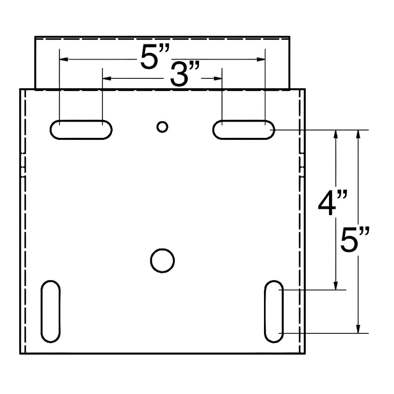 Jaypro basketball rim mounting plate with detailed measurements for installation