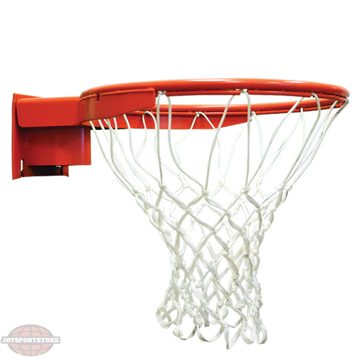 Jaypro durable basketball rim with white net for professional and recreational basketball games