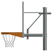 Jaypro Outdoor Basketball Hoop with sturdy metal pole and adjustable support arms for durability