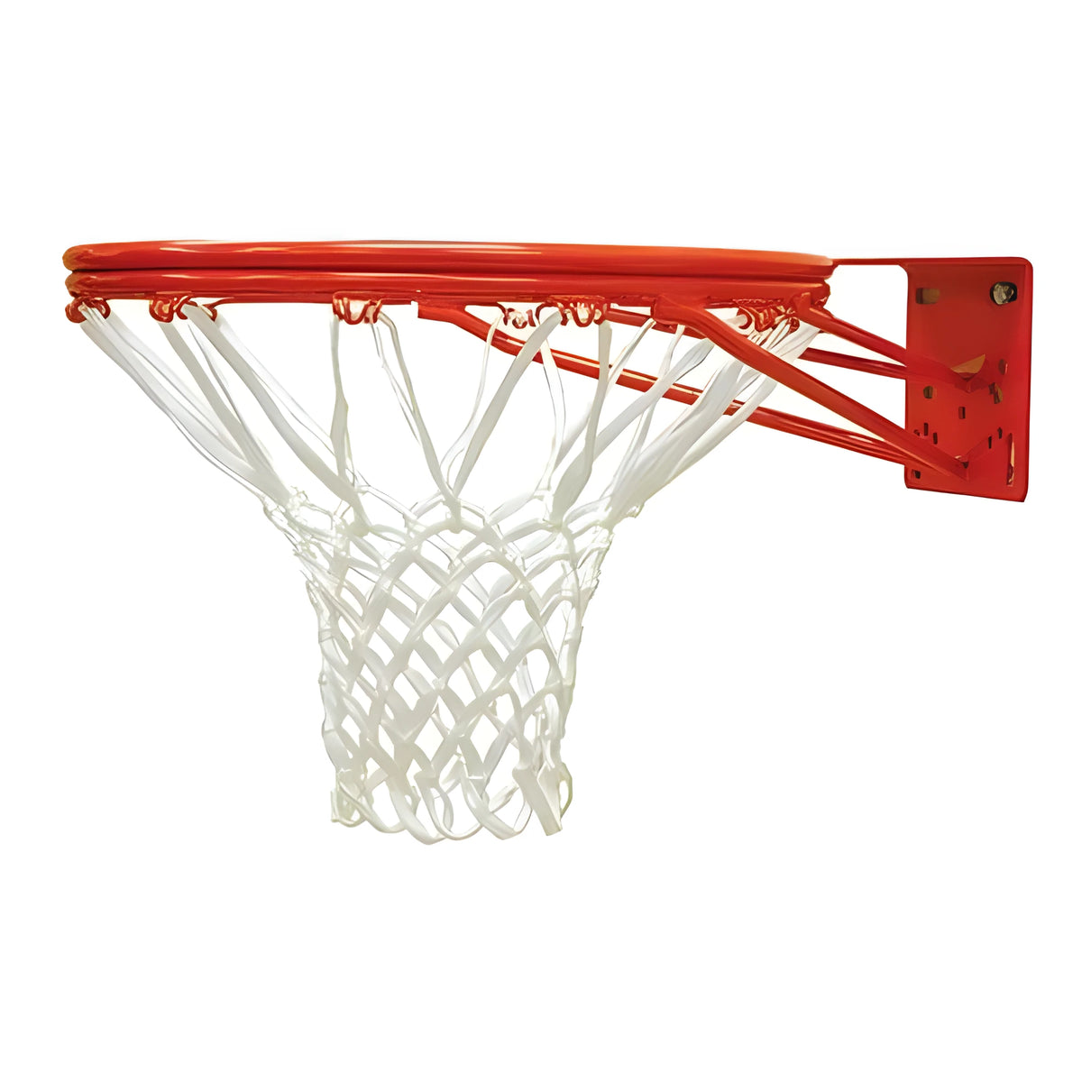 Jaypro red metal basketball hoop rim with white net for outdoor basketball hoop setup