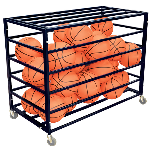 Jaypro Atlas Series Double Ball Carrier – Holds 25+ Balls | Heavy-Duty Rolling Storage Rack for Gym & Field Use (BBABL-1)