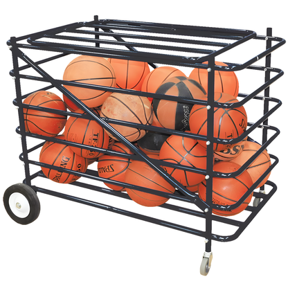 Jaypro Atlas Series Double Ball Carrier with Mesh Hamper Insert | Heavy-Duty Storage Cart for Baseballs & Softballs – BBABL-2