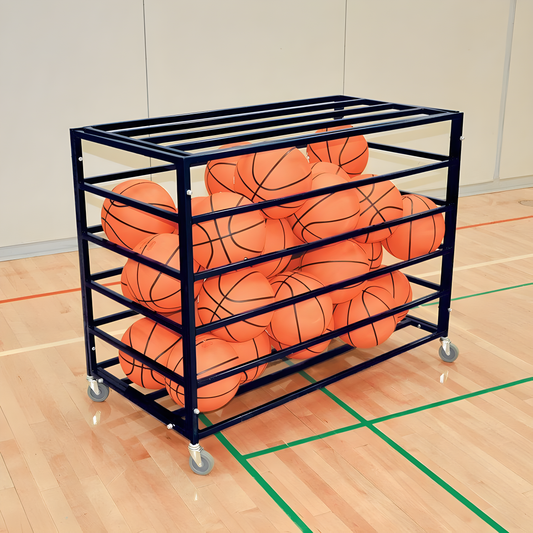 Jaypro Atlas Series Double Ball Carrier – Holds 25+ Balls | Heavy-Duty Rolling Storage Rack for Gym & Field Use (BBABL-1)
