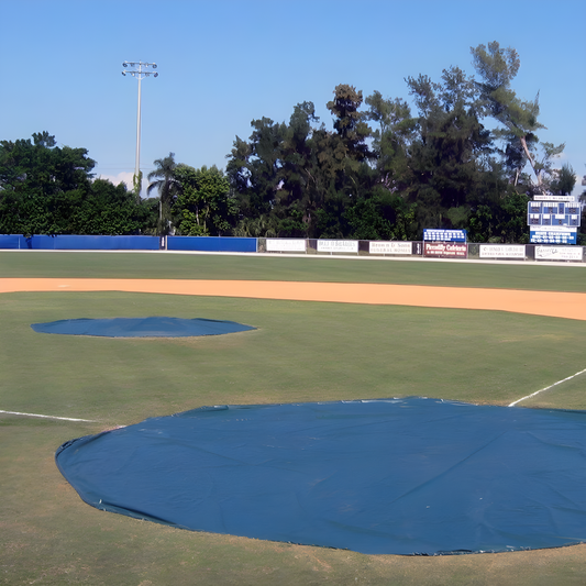 Jaypro Baseball Rain Cover – Round, 18 oz. UV-Treated Vinyl with Ground Stakes | Heavy-Duty Field Tarp – BBRC
