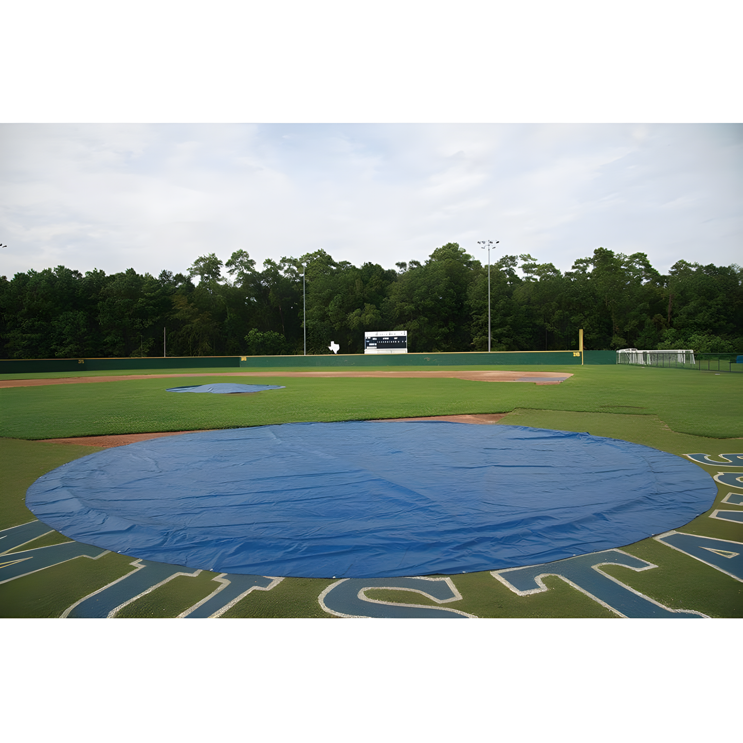 Jaypro Baseball Rain Cover – Round, 18 oz. UV-Treated Vinyl with Ground Stakes | Heavy-Duty Field Tarp – BBRC