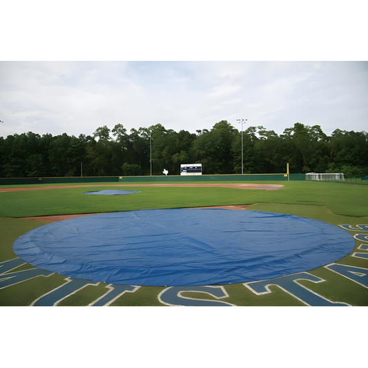 Jaypro Baseball Rain Cover – Round, 18 oz. UV-Treated Vinyl with Ground Stakes | Heavy-Duty Field Tarp – BBRC