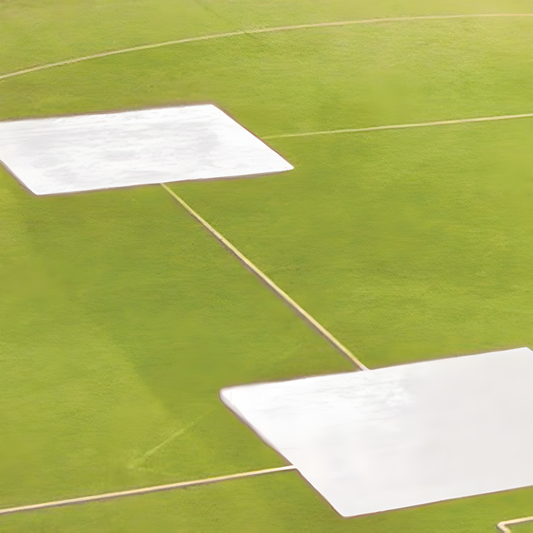 Jaypro Baseball Tarp – 10' Square (3-Base Set) with Ground Stakes – 6 oz. Polyethylene | Model: AFC-BC3