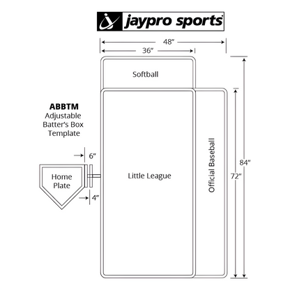 Jaypro Batter's Box Template – Adjustable | Pro-Style Baseball & Softball Layout Tool (ABBTM)