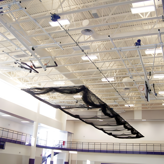 Jaypro Retractable Ceiling-Suspended Batting Cage – 70'L x 12'W x 11'H | Model: BBC-700B