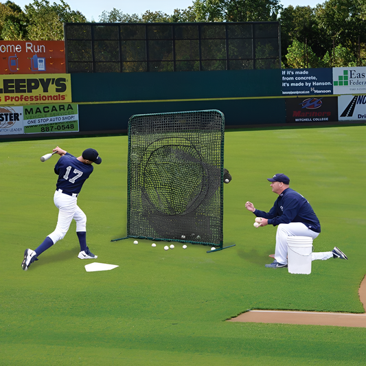 Jaypro Batting Practice Screen – 7' x 7' Soft Toss Portable Screen (Black) | Model: PSTS-77