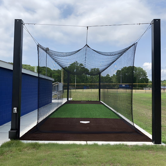 Jaypro Batting Cage Tunnel – Mega Outdoor (70') – Single | Extra-Wide, Heavy-Duty In-Ground Frame System (MPCTF-70S)