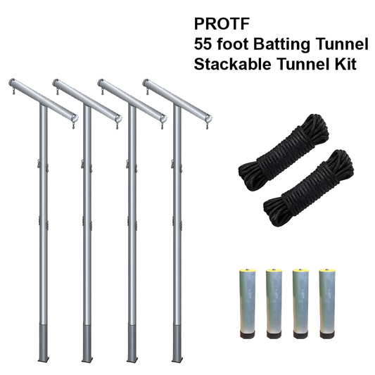 Jaypro Batting Tunnel Frame – 55' Professional Outdoor System with Multiple Tunnel Adaptor | Heavy-Duty Baseball & Softball Tunnel Frame – PROTF-55A