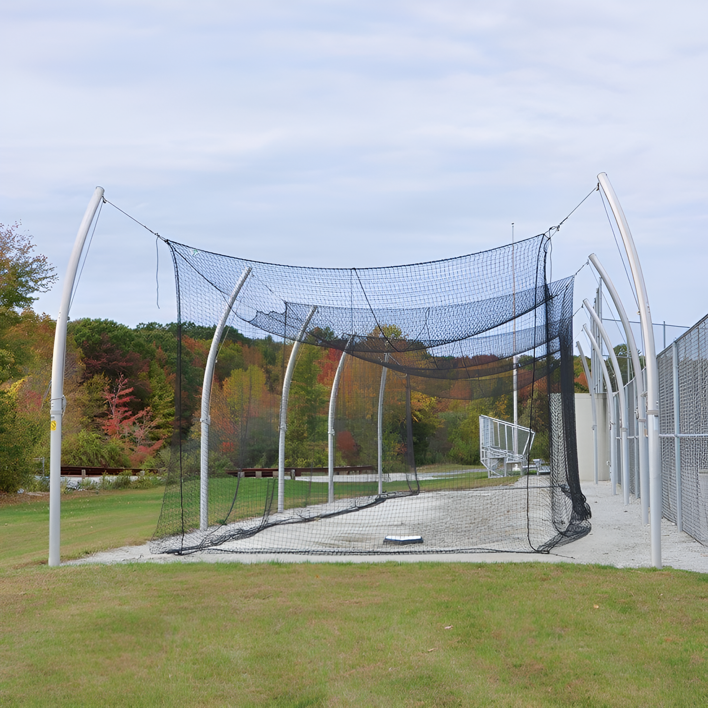 Jaypro Batting Tunnel Frame – Professional Outdoor (70') – Single | Heavy-Duty In-Ground Cage Frame for Baseball & Softball (PROTF-70)