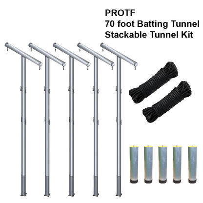 Jaypro Batting Tunnel Frame – 70' Professional Outdoor System with Multiple Tunnel Adaptor | Heavy-Duty Steel Frame for Baseball & Softball – PROTF-70A