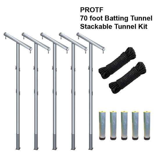 Jaypro Batting Tunnel Frame – 70' Professional Outdoor System with Multiple Tunnel Adaptor | Heavy-Duty Steel Frame for Baseball & Softball – PROTF-70A