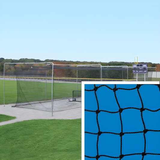 Jaypro Batting Tunnel Net – #24 | 2mm Poly Fiber Netting with 1-3/4" Square Mesh | 70 ft. Long Baseball Cage Net