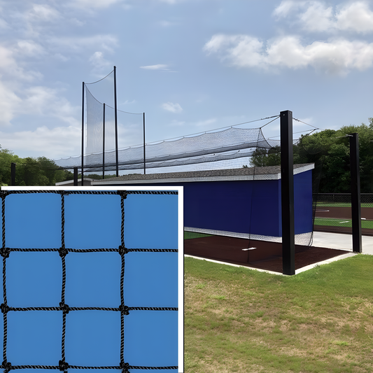 Jaypro Batting Tunnel Net – All-Star | #36 Knotted Nylon 1-3/4" Square Mesh | 70 ft. Long Baseball Netting