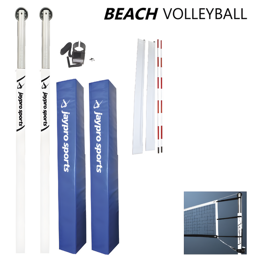 Jaypro Beach Volleyball System – 3‑1/2″ Ground Sleeve | NFHS/NCAA/USVBA Official (OBV300‑OFF)