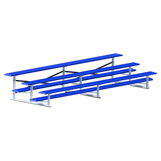 Jaypro Bleacher – 15' (3 Row, Single Foot Plank) – All-Aluminum Powder-Coated Outdoor Seating | Model: BLCH-3ALPC