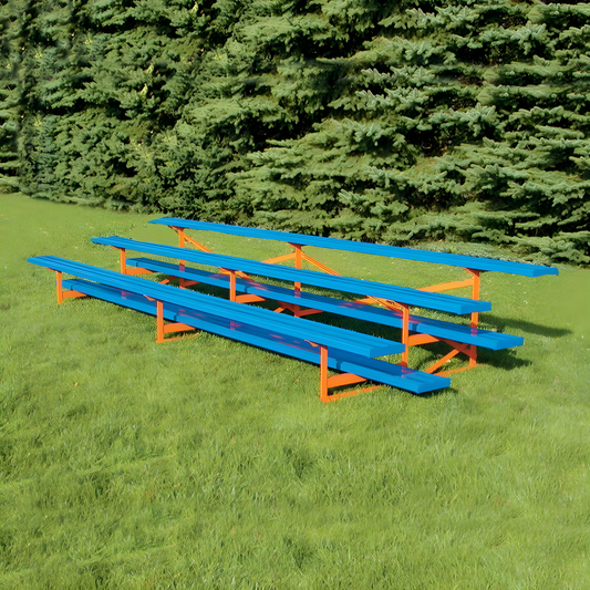 Jaypro Bleacher – 15' (3 Row, Single Foot Plank) – All-Aluminum Powder-Coated Outdoor Seating | Model: BLCH-3ALPC