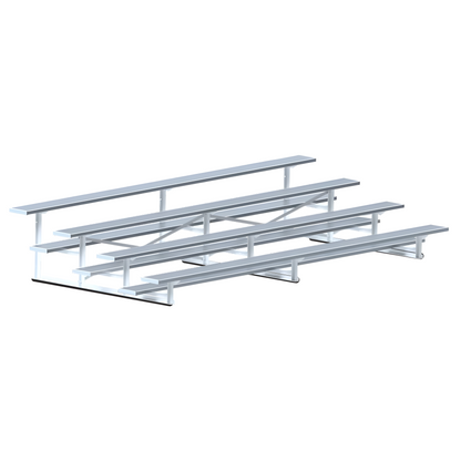 Jaypro Bleacher – 15' (4 Row, Single Foot Plank) | All-Aluminum, Compact Bleacher for Outdoor and Indoor Seating – BLCH-4AL