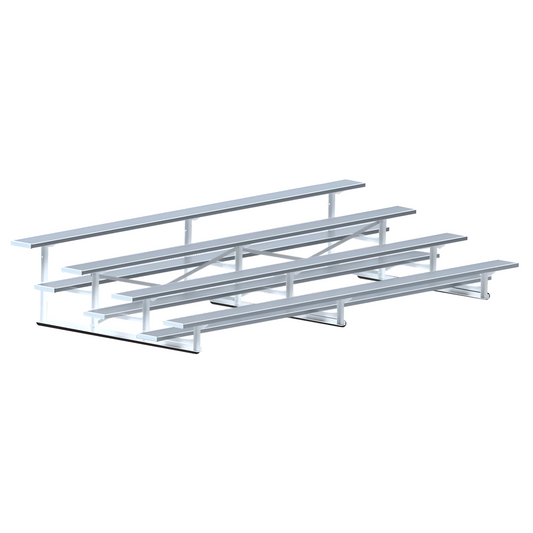 Jaypro Bleacher – 15' (4 Row, Single Foot Plank) | All-Aluminum, Compact Bleacher for Outdoor and Indoor Seating – BLCH-4AL
