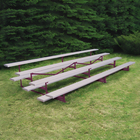 Jaypro Bleacher – 15' (4 Row, Single Foot Plank) – All-Aluminum Powder-Coated Outdoor Seating | Model: BLCH-4ALPC