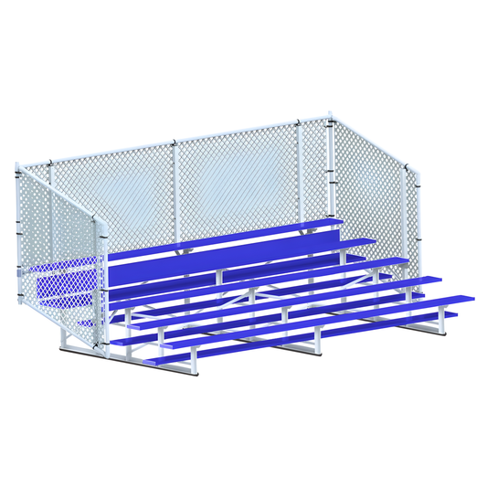 Jaypro Bleacher – 15' | 5 Row Enclosed Bleacher with Chain Link Guardrail & Powder-Coated Frame (BLCH-5CPC)