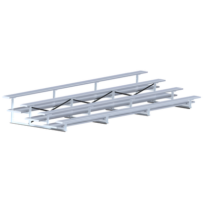Jaypro Bleacher – 21' (3 Row, Double Foot Plank) | All-Aluminum Seating for Outdoor and Indoor Sports Events – BLDP-421AL