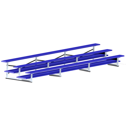 Jaypro Bleacher – 21' (3 Row, Double Foot Plank) – All-Aluminum Powder-Coated Outdoor Seating | Model: BLDP-321ALPC