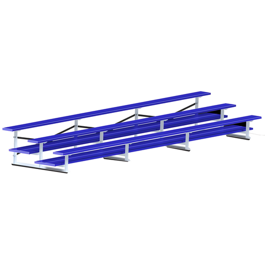 Jaypro Bleacher – 21' (3 Row, Double Foot Plank) – All-Aluminum Powder-Coated Outdoor Seating | Model: BLDP-321ALPC