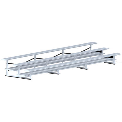 Jaypro Bleacher – 21' (3 Row, Double Foot Plank) | All-Aluminum Outdoor Seating for Schools and Sports Fields – BLDP-321AL