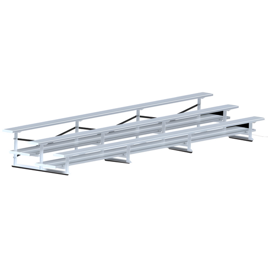 Jaypro Bleacher – 21' (3 Row, Single Foot Plank) | All-Aluminum Outdoor Bleacher for Schools and Sports Fields – BLCH-321AL