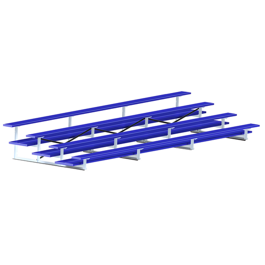 Jaypro Bleacher – 21' (4 Row, Double Foot Plank) – All-Aluminum Powder-Coated Seating | Model: BLDP-421ALPC
