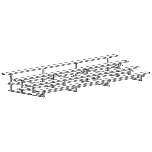 Jaypro Bleacher – 21' (4 Row, Single Foot Plank) | All-Aluminum Outdoor Seating for Sports Fields and Events – BLCH-421AL