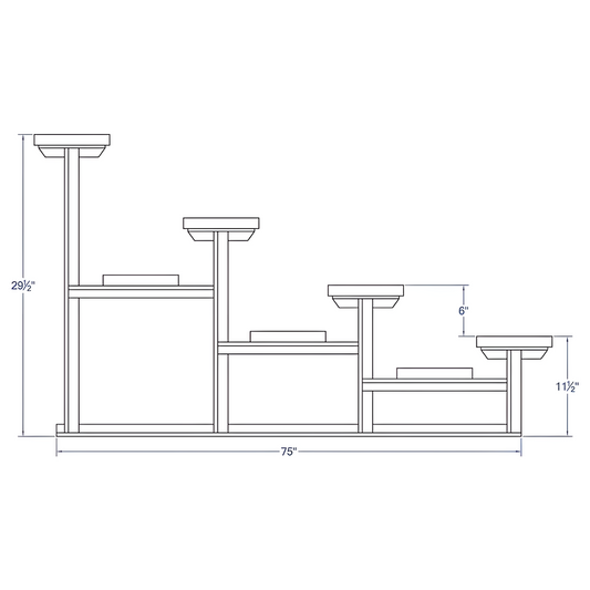 Jaypro Bleacher – 21' (4 Row, Single Foot Plank) – Powder-Coated Outdoor Aluminum Seating | Model: BLCH-421PC