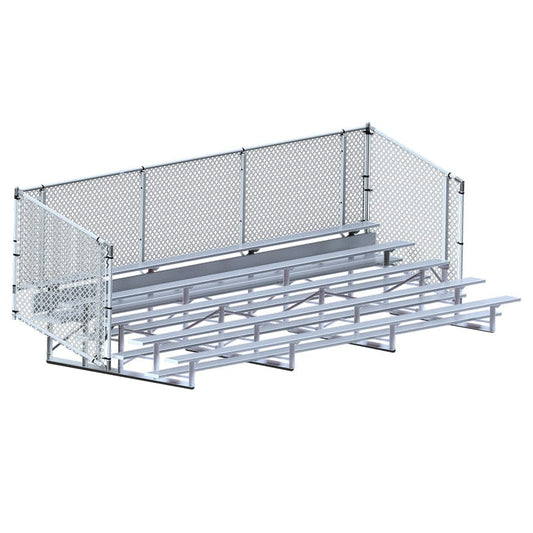 Jaypro Bleacher – 21' (5 Row, Single Foot Plank with Chain Link Rail) – Enclosed | Model: BLCH-521C