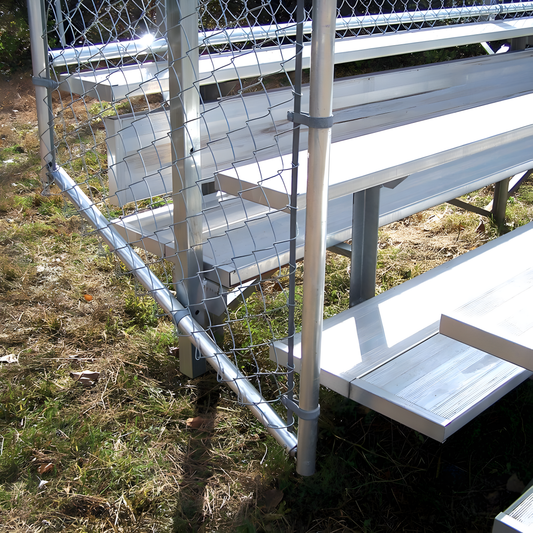 Jaypro Bleacher – 21' (5 Row, Single Foot Plank with Chain Link Rail) – Enclosed | Model: BLCH-521C