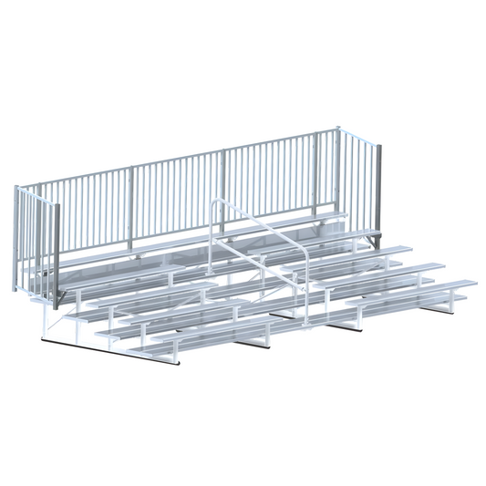 Jaypro Bleacher – 21' (5 Row, Single Foot Plank with Guard Rail & Aisle) – Enclosed | Model: BLCH-521ASGR